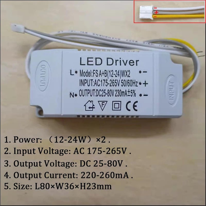 سائق LED 240mA 36 50W SMD PCB إمداد طاقة ضوء السقف 3 ألوان 3 دبوس إضاءة - Image 3